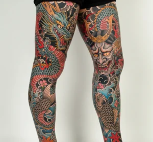 Japanese Full Leg Sleeve Tattoo