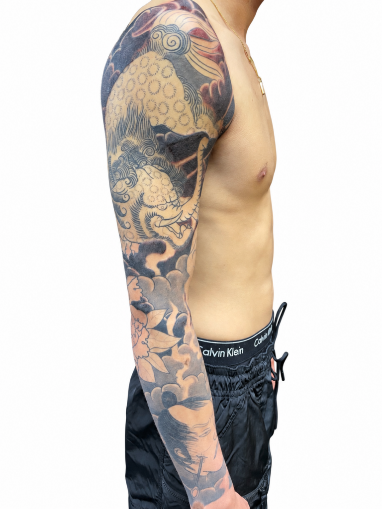 Japanese Baku full sleeve tattoo in progress – Primitive Tattoo Perth