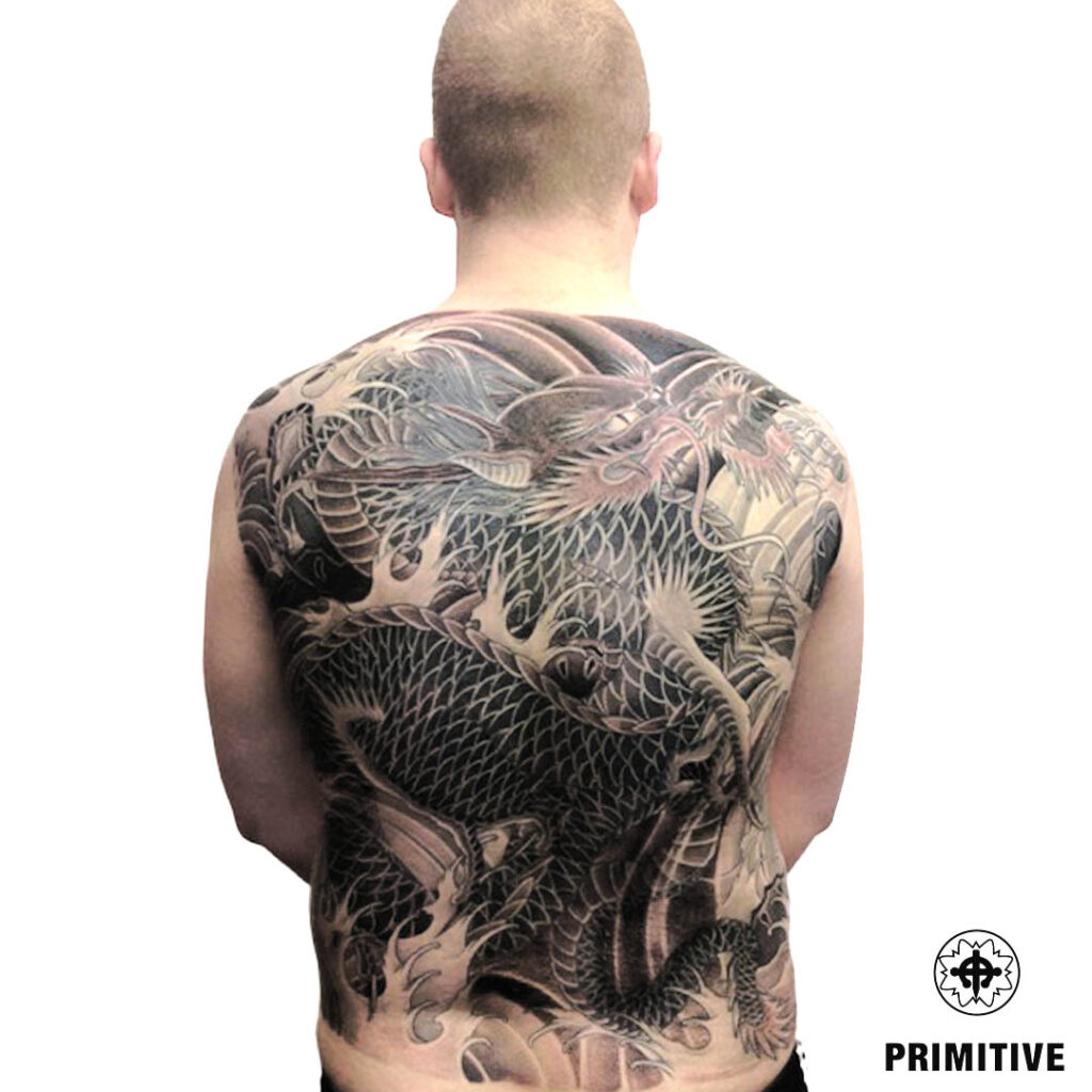 Japanese Dragon Back Piece tattoo, Perth Western Australia