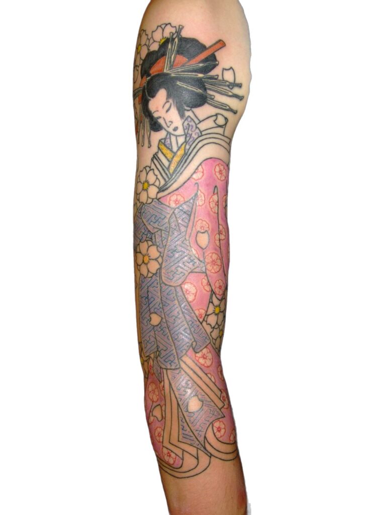 Japanese Geisha Full Sleeve tattoo, Perth Western Australia