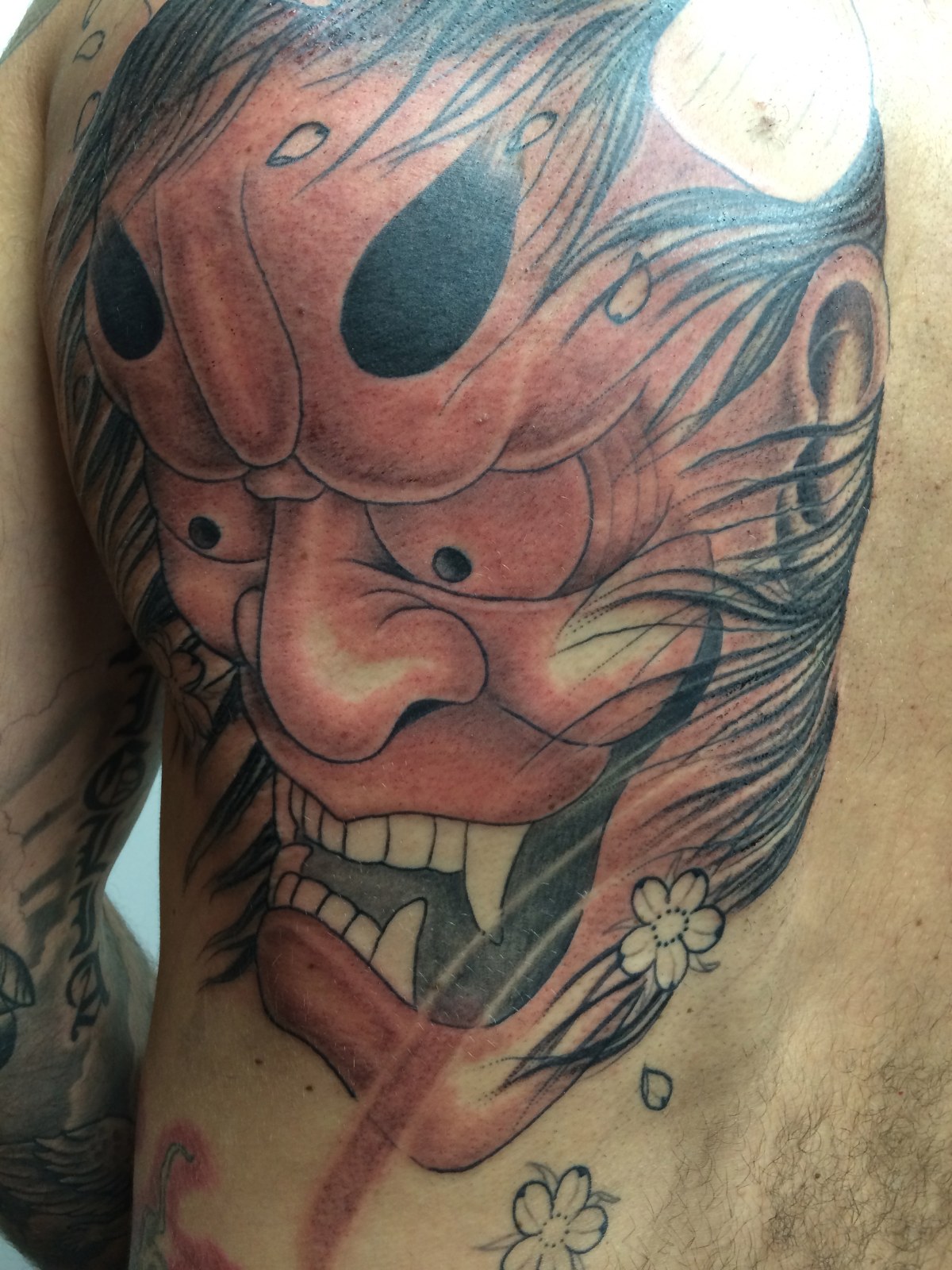 Japanese Hannya mask tattoo – Primitive Tattoo Perth